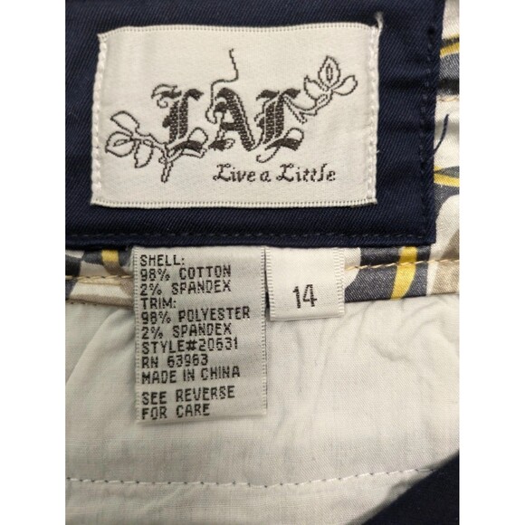 Y2K Vintage Live A Little Blue Wide Leg Cotton Trouser Pants sz 14 70s Retro - Picture 8 of 8